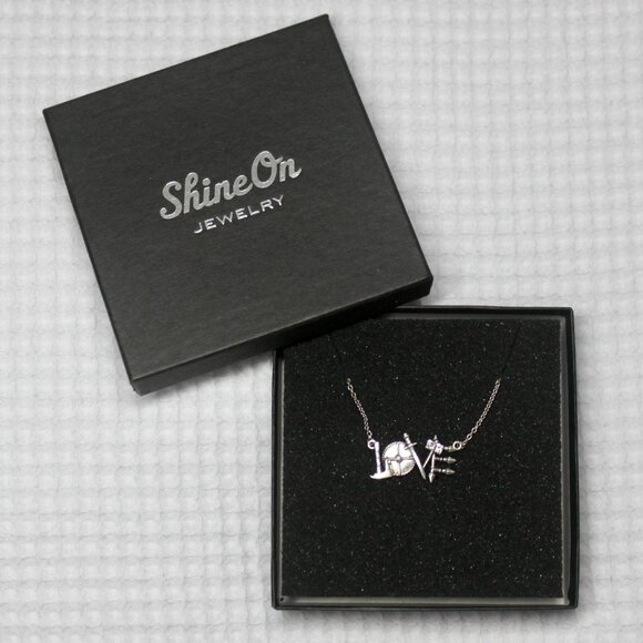 NWT Sterling Silver 925 Viking Weapon LOVE Necklace 21" Inches - Picture 7 of 11